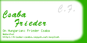 csaba frieder business card